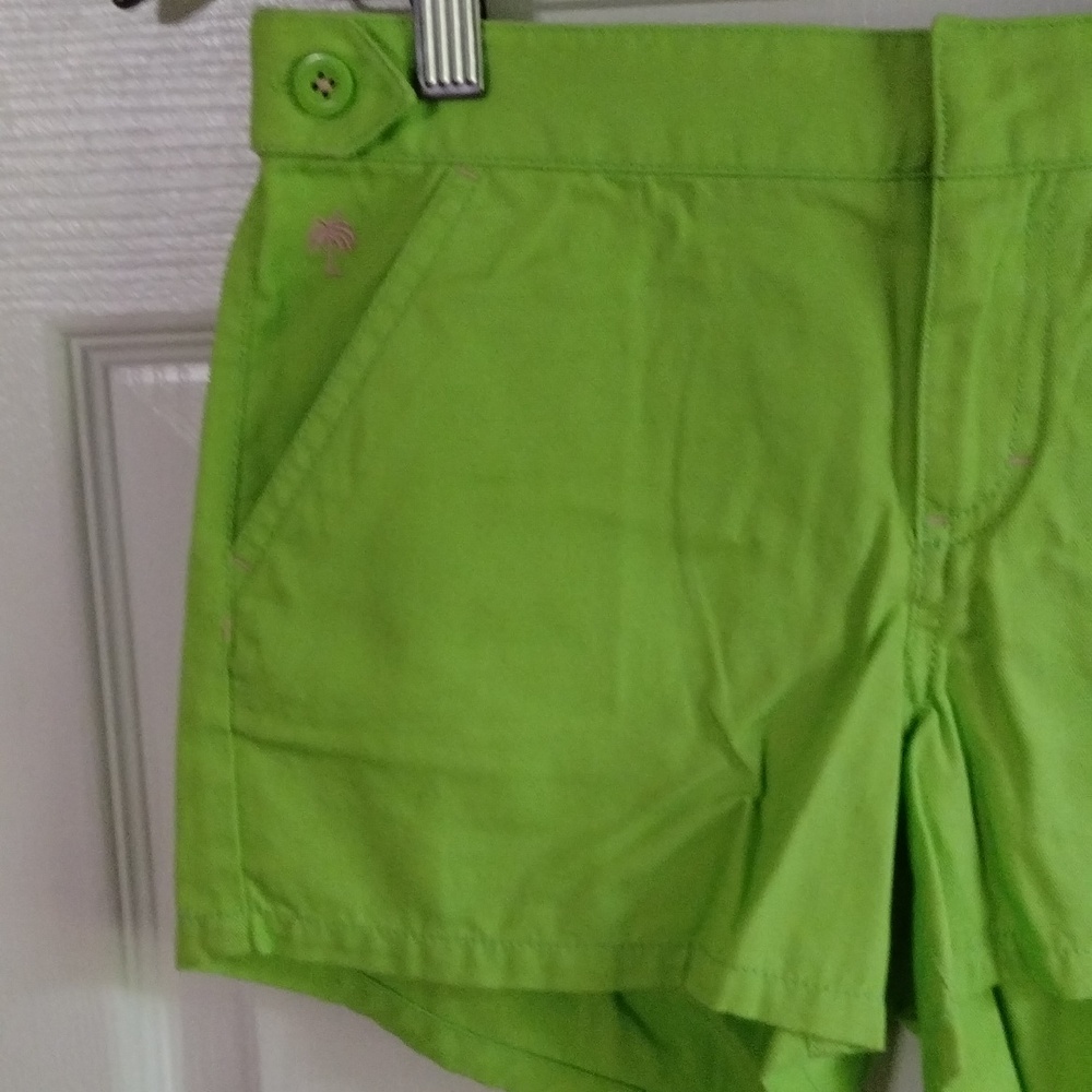 Lilly Pullitzer Palmetto Canvas Shorts girls Size 12 Lime Green - Picture 2 of 9